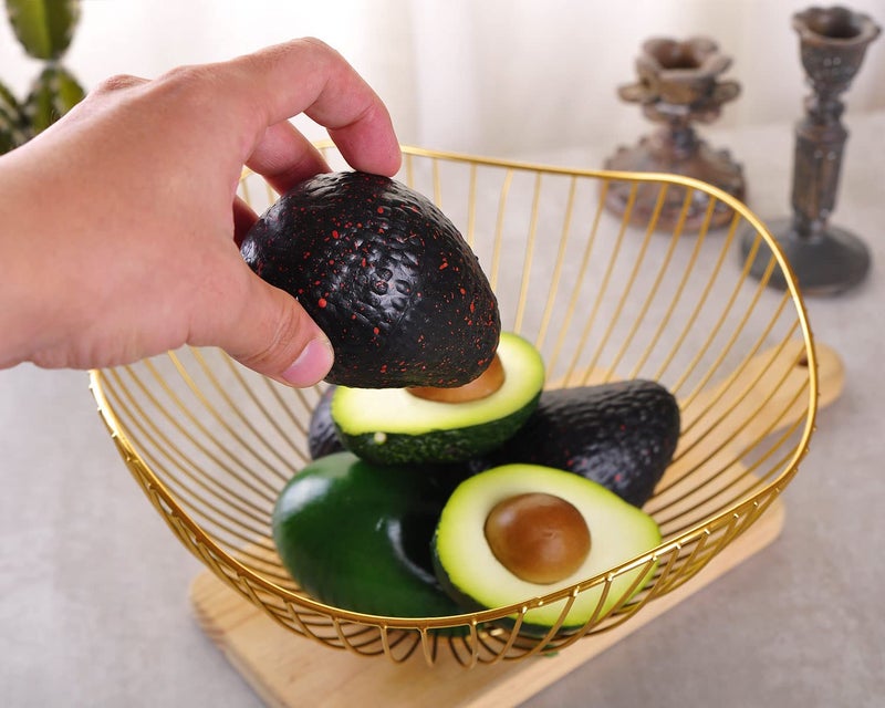IBWell High Style Curved-Edge Modern Creative Stylish Single Tier Dish,Metal Iron Wire Fruit Vegetables Bread Decorative Stand Serving Bowls Basket Holder (Gold) - Image 4